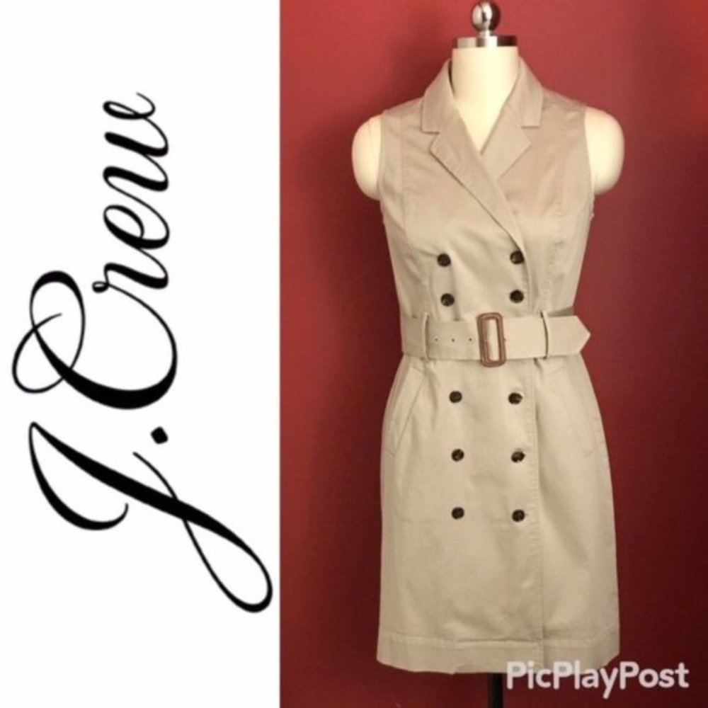 J. CREW Double-Breasted Trench Dress (Sz 4P) NWT!